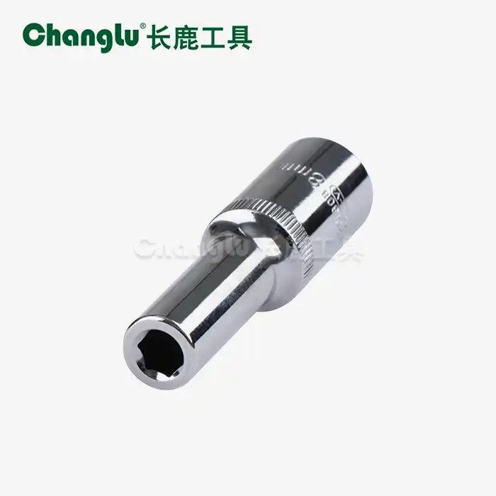 1/2" Extended hexagonal socket with mirror finish